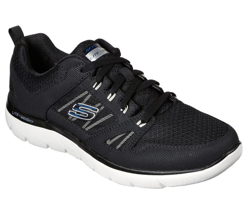 Skechers Herr Svarta/Vita Sneakers - Summits - New World - Sverige (NSLUE-1432)